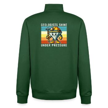 Géologues sous pression Diamant cartoon - Sweat zippé unisexe en coton bio Stanley/Stella - vert bouteille - Dos - AI Model Male 185 dark (185cm)