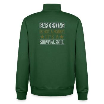 Gardening not a hobby, survival skill - Unisex Organic Zip Sweatshirt von Stanley/Stella - Flaschengrün - Hinten - AI Model Male 185 dark (185cm)