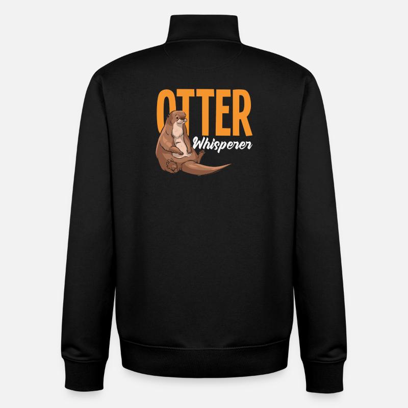 Otterflüsterer Seeotter Cartoon - Unisex Organic Zip Sweatshirt von Stanley/Stella - Schwarz