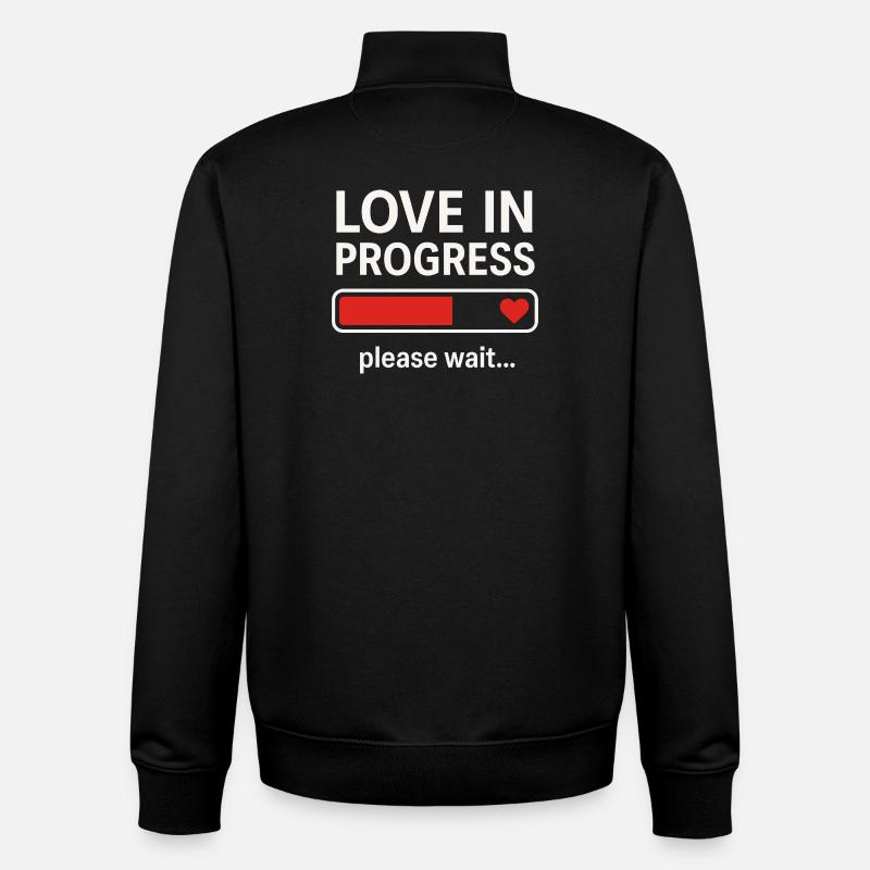 Love in Progress Please Wait - Unisex Organic Zip Sweatshirt by Stanley/Stella - black