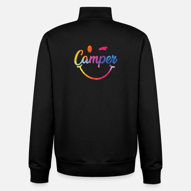 Camper_Smile_bunt - Sweat zippé unisexe en coton bio Stanley/Stella - noir