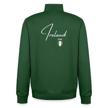 Irish Patriot, Irish Pride - Unisex Organic Zip Sweatshirt by Stanley/Stella - bottle green - Back - AI Model Male 185 dark (185cm)