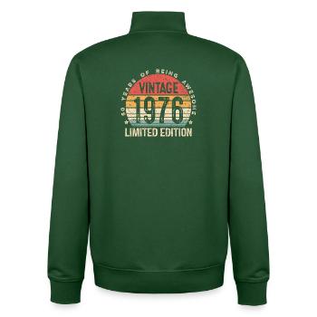 50 Year Birthday Decorations 50yr 1976 50th Bday - Unisex Organic Zip Sweatshirt by Stanley/Stella - bottle green - Back - AI Model Male 185 dark (185cm)