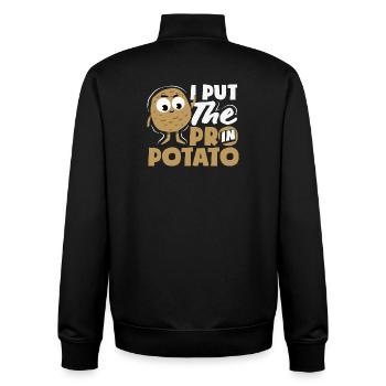 Taters Over Haters Kartoffel - Unisex Organic Zip Sweatshirt von Stanley/Stella - Schwarz - Hinten - AI Model Male 185 light (185cm)