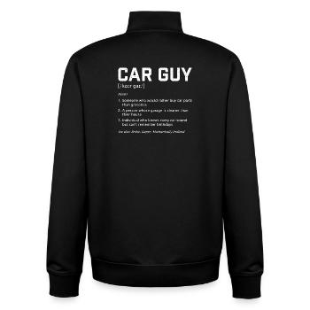 Car Guy Definition Funny Quote JDM Muscle Auto Fan - Unisex Organic Zip Sweatshirt by Stanley/Stella - black - Back - AI Model Male 185 light (185cm)