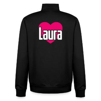 I Love Laura Pinkes Herz Ich liebe Laura - Unisex Organic Zip Sweatshirt von Stanley/Stella - Schwarz - Hinten - AI Model Male 185 light (185cm)