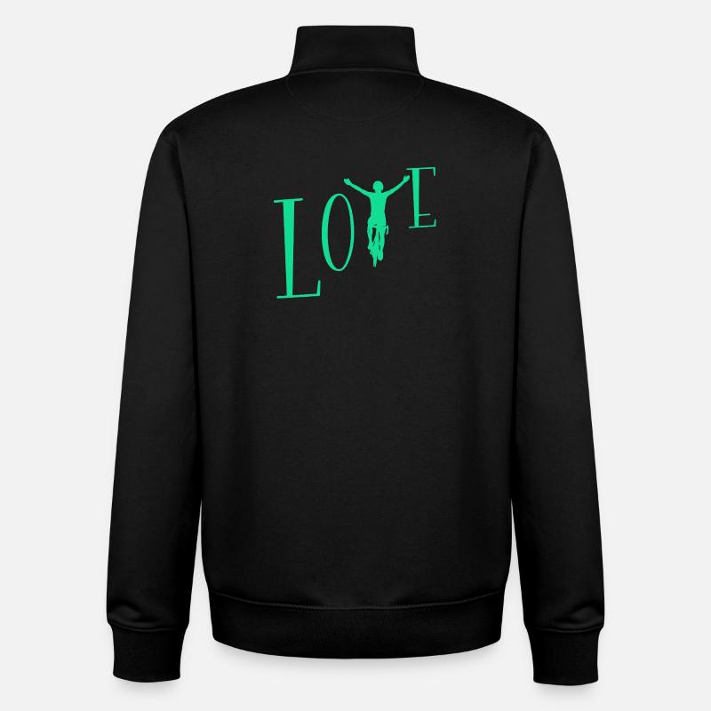 J’adore le vélo - Sweat zippé unisexe en coton bio Stanley/Stella - noir