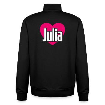 I Love Julia Pink Heart I Love Julia - Unisex Organic Zip Sweatshirt by Stanley/Stella - black - Back - AI Model Male 185 light (185cm)