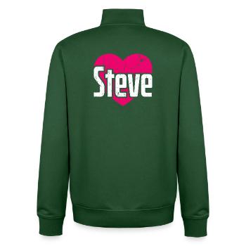 I Love Steve Pinkes Herz Ich liebe Steve - Unisex Organic Zip Sweatshirt von Stanley/Stella - Flaschengrün - Hinten - AI Model Male 185 dark (185cm)