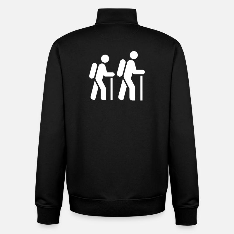 Hiker, Pilgrim, Tourist, Pilgrimage Route - Unisex Organic Zip Sweatshirt by Stanley/Stella - black