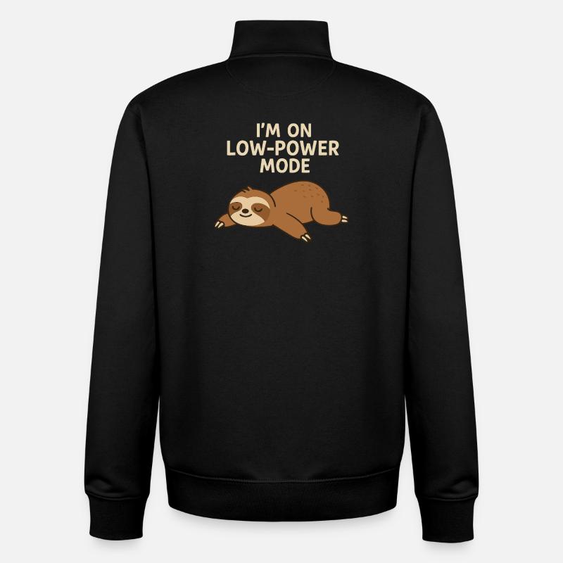 Sleep Sloth: Low Power Mode - Unisex Organic Zip Sweatshirt by Stanley/Stella - black