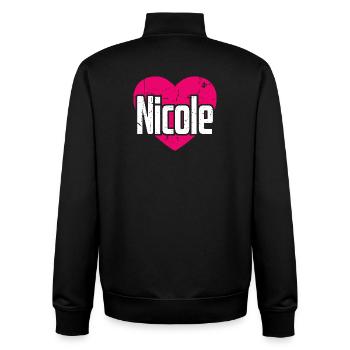 I Love Nicole Pinkes Herz Ich liebe Nicole - Unisex Organic Zip Sweatshirt von Stanley/Stella - Schwarz - Hinten - AI Model Male 185 light (185cm)
