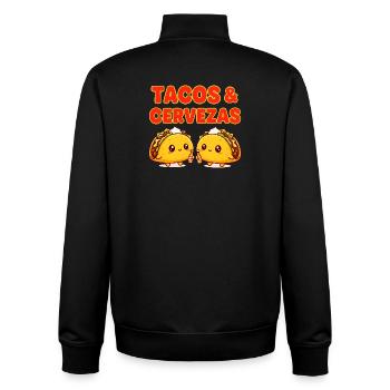 Süße Tacos & Cervezas Happy Mexican Food - Unisex Organic Zip Sweatshirt von Stanley/Stella - Schwarz - Hinten - AI Model Male 185 light (185cm)