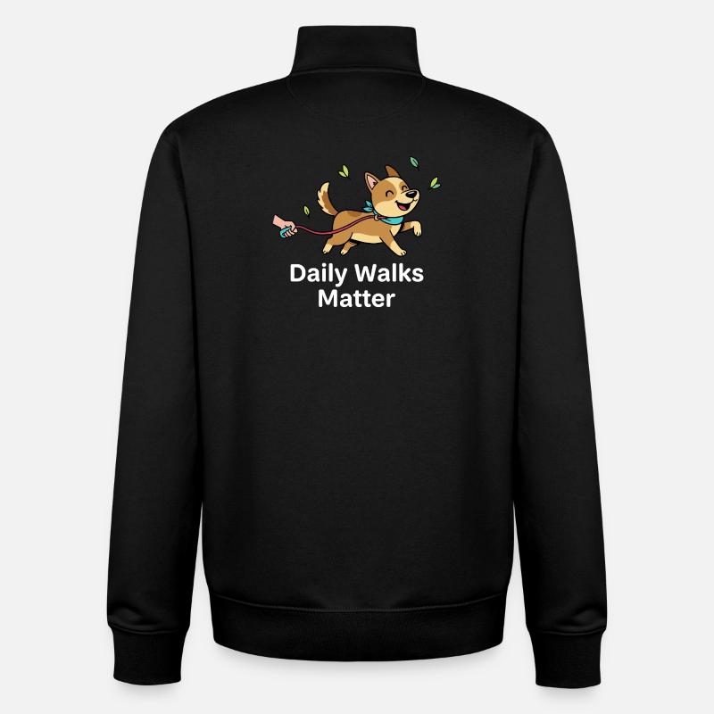 Daily walks count - Unisex Organic Zip Sweatshirt by Stanley/Stella - black