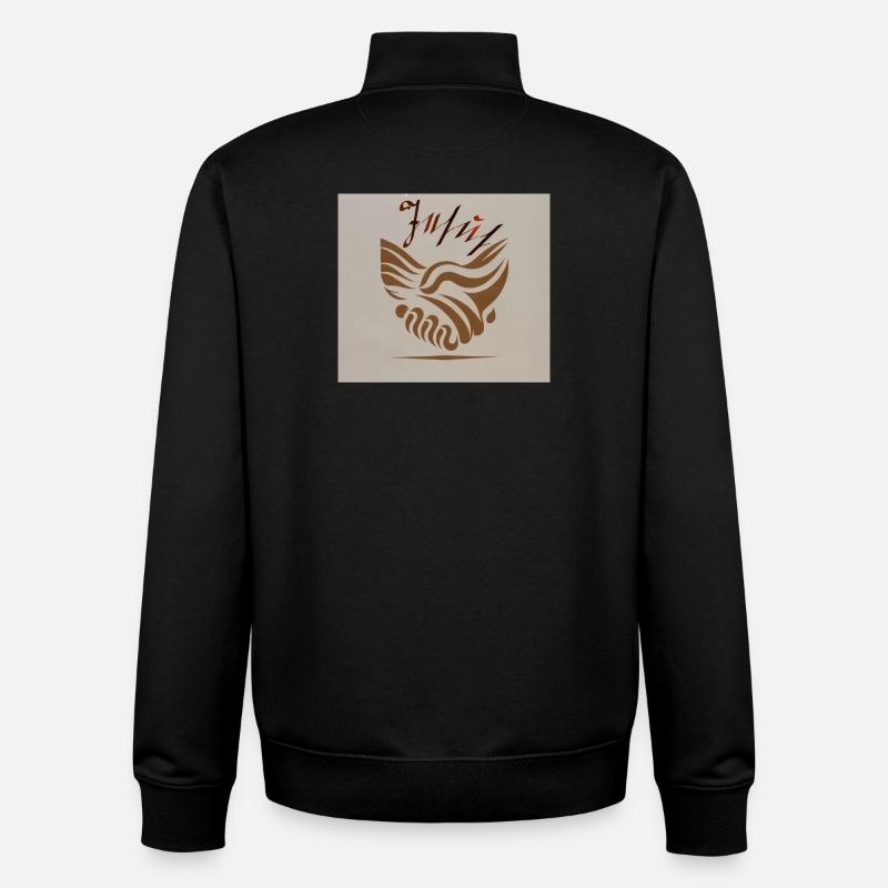 Abstract Handshake Peace Waves Jesus - Unisex Organic Zip Sweatshirt by Stanley/Stella - black