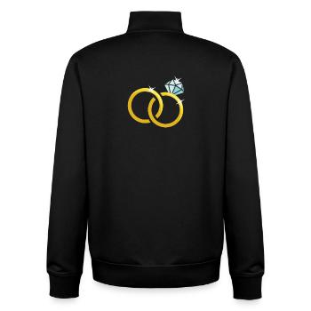 Goldene Eheringe mit Diamant - Unisex Organic Zip Sweatshirt von Stanley/Stella - Schwarz - Hinten - AI Model Male 185 light (185cm)