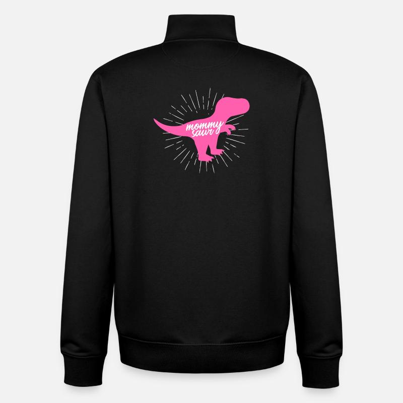 Mommysaur T-Rex Mom Dinosaur Silhouette - Unisex Organic Zip Sweatshirt by Stanley/Stella - black