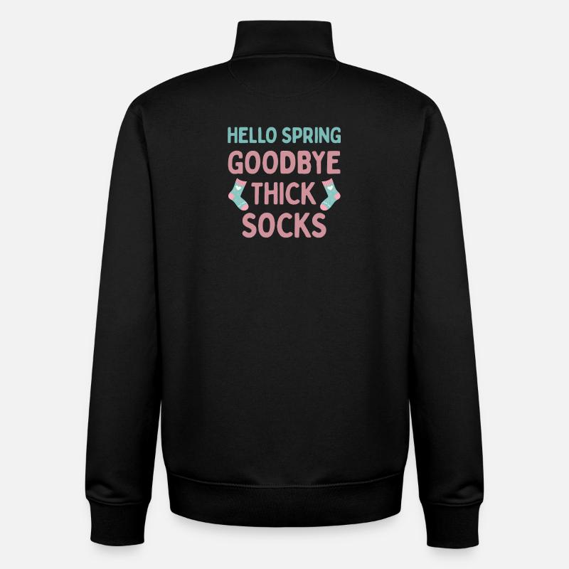 Hello Spring Goodbye Thick Socks - Unisex Organic Zip Sweatshirt by Stanley/Stella - black