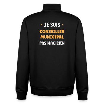 I am a municipal councillor not a magician - Unisex Organic Zip Sweatshirt by Stanley/Stella - black - Back - AI Model Male 185 light (185cm)