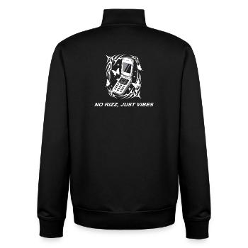 No Rizz Just Vibes Y2K Cell Phone - Unisex Organic Zip Sweatshirt by Stanley/Stella - black - Back - AI Model Male 185 light (185cm)