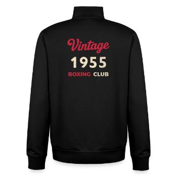 Vintage 1955 – Boxing Club Retro Geburtsjahr - Unisex Organic Zip Sweatshirt von Stanley/Stella - Schwarz - Hinten - AI Model Male 185 light (185cm)