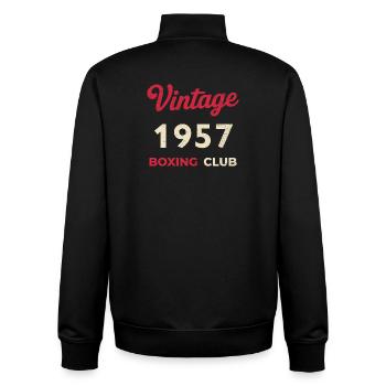 Vintage 1957 – Année de naissance rétro du Boxing Club - Sweat zippé unisexe en coton bio Stanley/Stella - noir - Dos - AI Model Male 185 light (185cm)