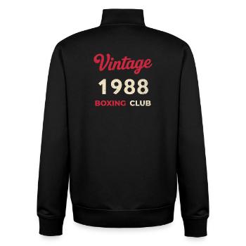 Vintage 1988 – Boxing Club Retro Geburtsjahr - Unisex Organic Zip Sweatshirt von Stanley/Stella - Schwarz - Hinten - AI Model Male 185 light (185cm)