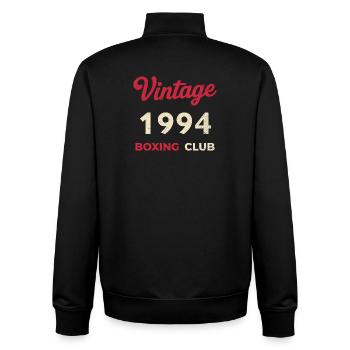 Vintage 1994 – Boxing Club Retro Birth Year - Unisex Organic Zip Sweatshirt by Stanley/Stella - black - Back - AI Model Male 185 light (185cm)