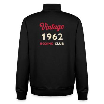 Vintage 1962 – Boxing Club Retro Geburtsjahr - Unisex Organic Zip Sweatshirt von Stanley/Stella - Schwarz - Hinten - AI Model Male 185 light (185cm)