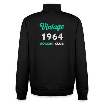 Vintage 1964 – Soccer Club Retro Geburtsjahr - Unisex Organic Zip Sweatshirt von Stanley/Stella - Schwarz - Hinten - AI Model Male 185 light (185cm)