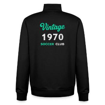 Vintage 1970 – Soccer Club Retro Birth Year - Unisex Organic Zip Sweatshirt by Stanley/Stella - black - Back - AI Model Male 185 light (185cm)