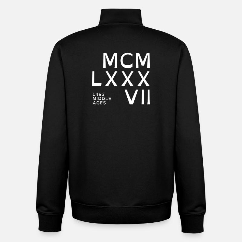 1987_COMPANY_white - Sweat zippé unisexe en coton bio Stanley/Stella - noir