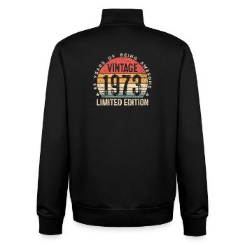 53 Jahre alter Vintage 1973 Limited Edition 53. Geburtstag - Unisex Organic Zip Sweatshirt von Stanley/Stella - Schwarz - Hinten - AI Model Male 185 light (185cm)