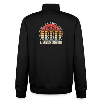 Jahrgang 1981 Limitierte Auflage - Unisex Organic Zip Sweatshirt von Stanley/Stella - Schwarz - Hinten - AI Model Male 185 light (185cm)