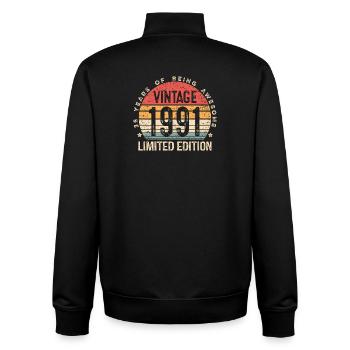 Vintage 1991 Limited Edition 35 Jahre alt 35. BDay - Unisex Organic Zip Sweatshirt von Stanley/Stella - Schwarz - Hinten - AI Model Male 185 light (185cm)
