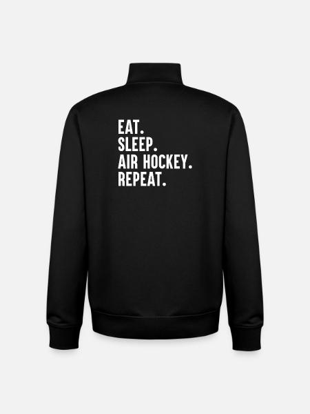 Eat Sleep Air Hockey Repeat - Unisex Organic Zip Sweatshirt by Stanley/Stella - black