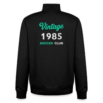 Vintage 1985 – Soccer Club Retro Geburtsjahr - Unisex Organic Zip Sweatshirt von Stanley/Stella - Schwarz - Hinten - AI Model Male 185 light (185cm)