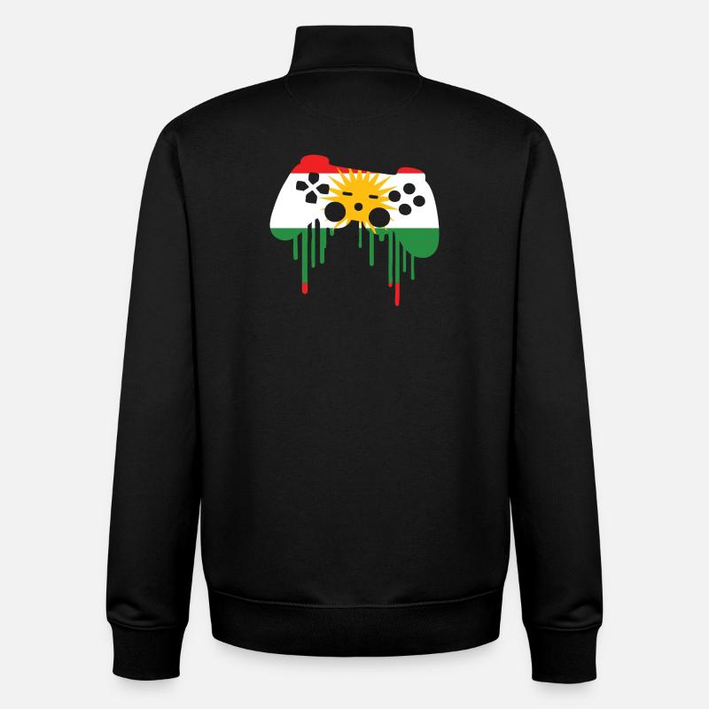 Drapeau de jeu kurde - Sweat zippé unisexe en coton bio Stanley/Stella - noir