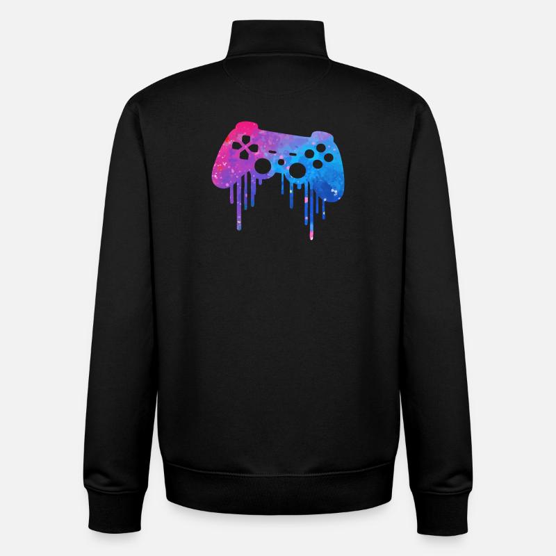 Gaming Splash - Unisex Organic Zip Sweatshirt by Stanley/Stella - black