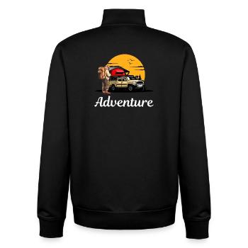 Abenteuerpfad Campingroadtrip - Unisex Organic Zip Sweatshirt von Stanley/Stella - Schwarz - Hinten - AI Model Male 185 light (185cm)