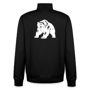 Silhouette de l’ours grizzli - Sweat zippé unisexe en coton bio Stanley/Stella - noir - Dos - AI Model Male 185 light (185cm)