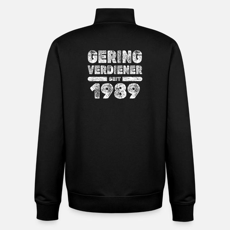 Décision 1989 - Sweat zippé unisexe en coton bio Stanley/Stella - noir