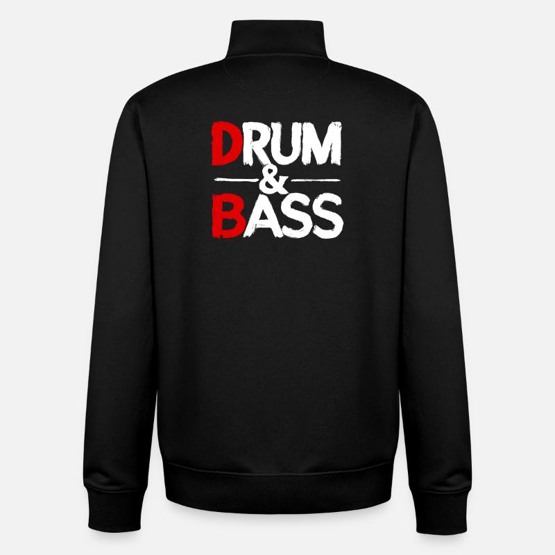 Drum & Bass / Rum & Ass Distressed - Unisex Organic Zip Sweatshirt von Stanley/Stella - Schwarz