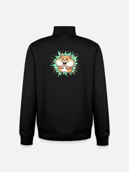 Kuschelhappy Hamster Lachkick - Unisex Organic Zip Sweatshirt von Stanley/Stella - Schwarz