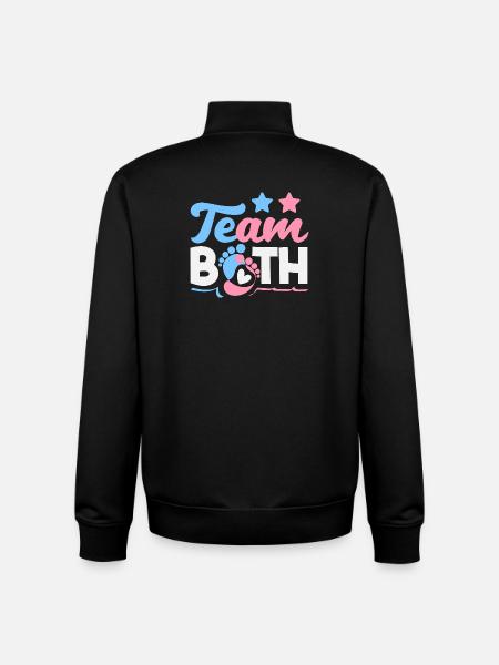 Team Both Twins Gender Reveal - Unisex Organic Zip Sweatshirt by Stanley/Stella - black