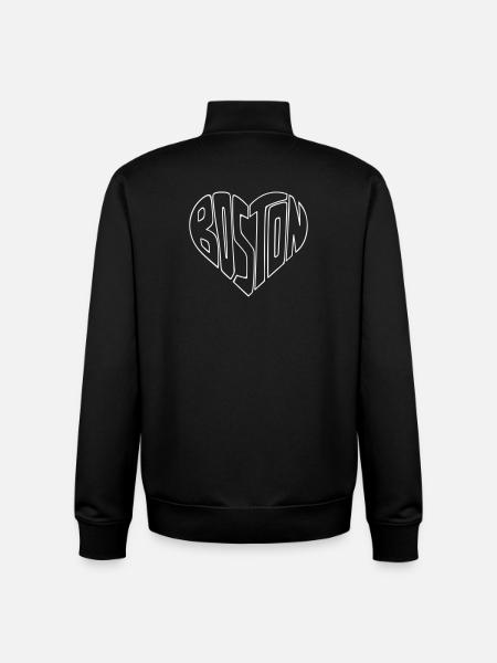 Boston Heart Typo Design - Unisex Organic Zip Sweatshirt by Stanley/Stella - black