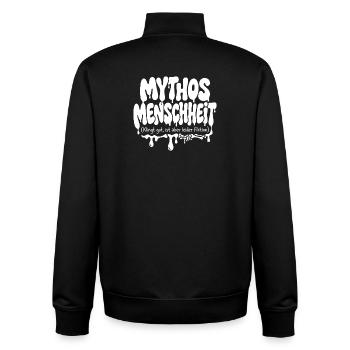 Mythos Menschheit Fiktion - Unisex Organic Zip Sweatshirt von Stanley/Stella - Schwarz - Hinten - AI Model Male 185 light (185cm)