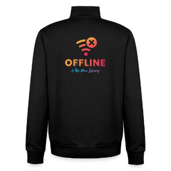 Offline ist der neue Luxus - Unisex Organic Zip Sweatshirt von Stanley/Stella - Schwarz - Hinten - AI Model Male 185 light (185cm)