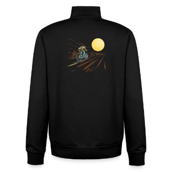 Radfahren zur Sonne - Unisex Organic Zip Sweatshirt von Stanley/Stella - Schwarz - Hinten - AI Model Male 185 light (185cm)