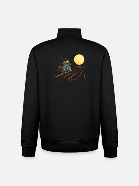 À vélo vers le soleil - Sweat zippé unisexe en coton bio Stanley/Stella - noir